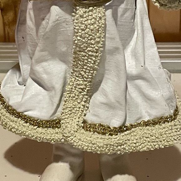 Possible Dreams Clothtiques Old World Santa  10” Tall White/Gold - Picture 3 of 8